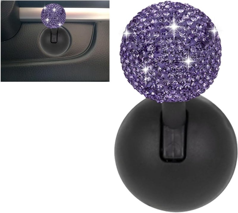 LHDOS Car Push Start Button Cover, Rhinestone Engine Start Stop Button Joystick Covers, One-Button Push to Start Rocker Cover, Car Interior Decoration Accessories for Cars, Computers, and More (Purple) - Image 1